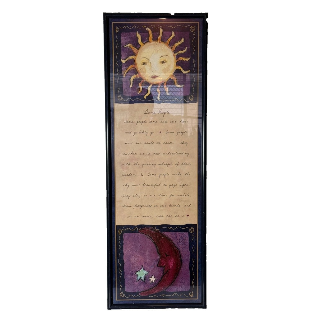 Flavia Some People Weedn Family Celestial Sun Moon Framed VTG Wall Art 90's Y2K